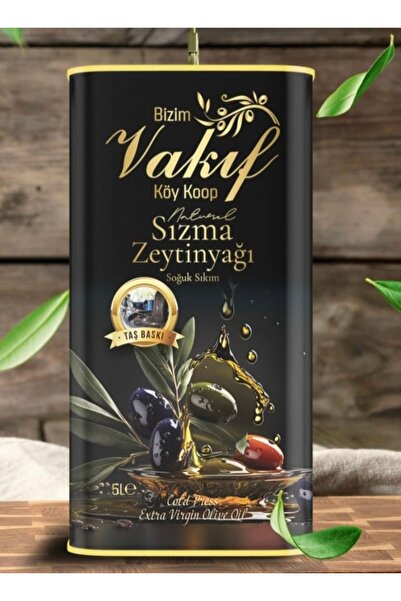 bizim vakıf köy koop 5 Lt Soğuk Sıkım-Taş Baskı Natürel Sızma Zeytinyağ