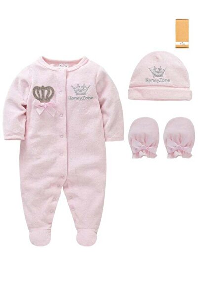 WE HAPPY Baby Girl Gift Set with Cap Gloves Cotton Breathable Soft Newborn Sl...