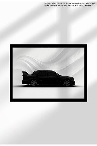 21mxm Sports Car Canvas Poster – Unframed Print - Car Enthusiasts - 1565 190E EVO II - Black