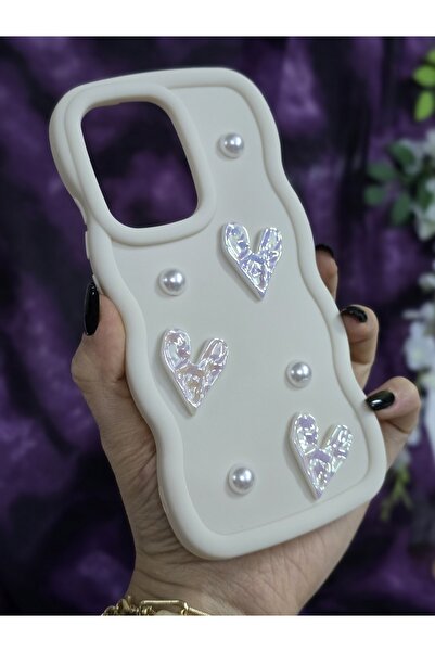 Magic Ring Poco X7 Pro Compatible Shiny Heart & Pearl Detailed Soft Stylish Phone Case
