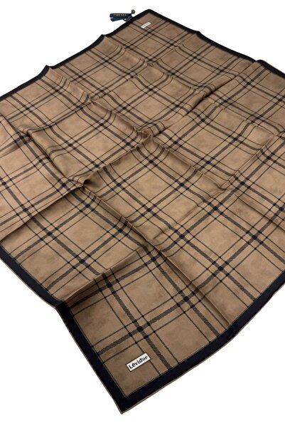 Levidor Eșarfă din mătase twill LD1136 model în carouri 12-Taba