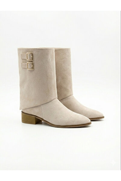 LOVE SHINE Jenny Dönüşebilir Büyük Numara Süet 2-in-1 Modüler Kadın Çizme