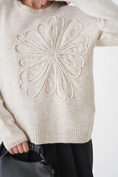 Park Karon Γυναικείο πλεκτό πουλόβερ με μοτίβο με λαιμόκοψη με μαλακή υφή