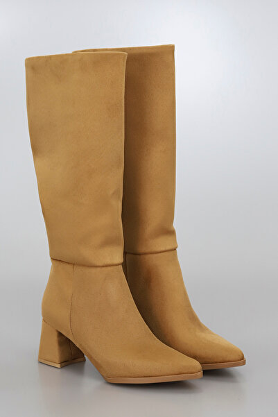 kajal ayakkabı Vera Thick Heeled Zippered Boots