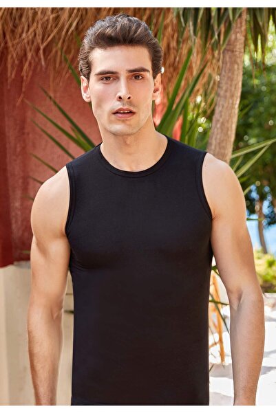 Berrak 1026-2, 6'lı Paket Erkek Likralı Süprem Kolsuz Bisiklet Yaka Sporcu Fa...