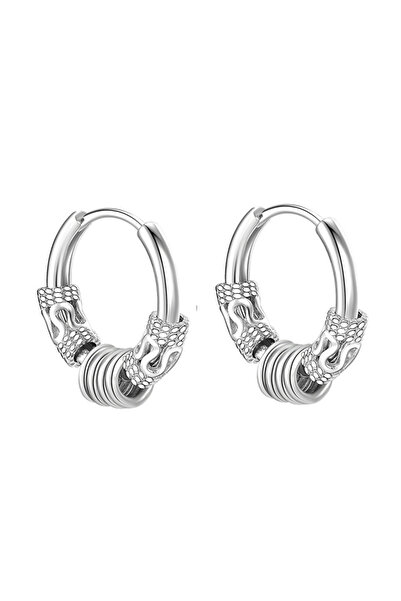 Choice 1 Pair C-Silver 1pair Simple Punk Style Stainless Steel Viking Round Circle Cone Feather Totem Huggi