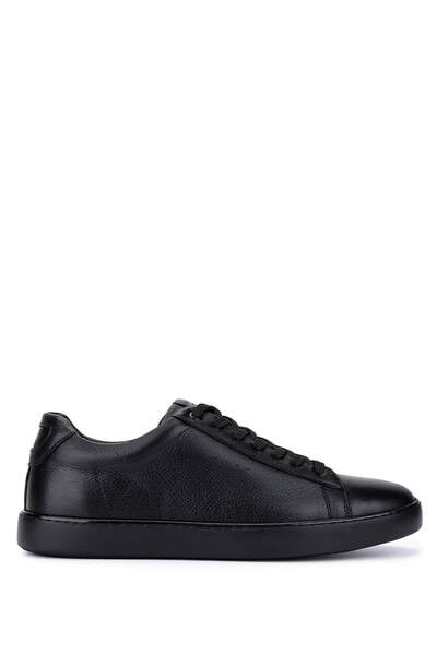 Tamer Tanca Men's Genuine Leather Black Sneakers & Sports Shoes