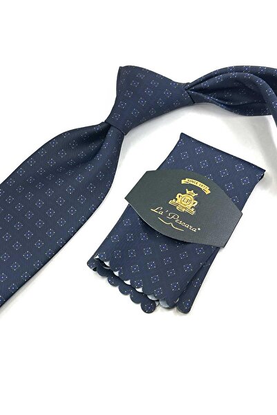 Kravatkolik Синій класичний крават з дрібним візерунком KK13347