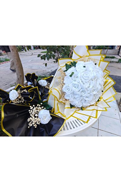 Botanikelbuketleri 41 güllü İsteme buketi ve hediyelik 3 minik buket ile birl...