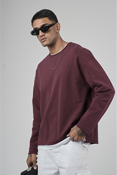 Butik Trend Biz Oversize Pis Collar Men's Plain Sweatshirt