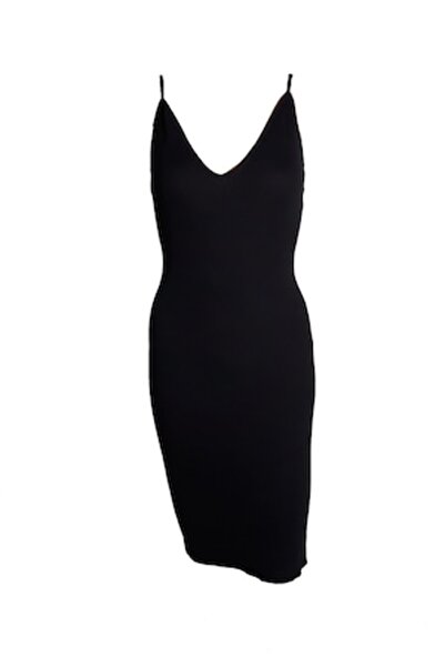 L-line fashion Rochie de damă cu spate brodat, neagră, mărimea S-M