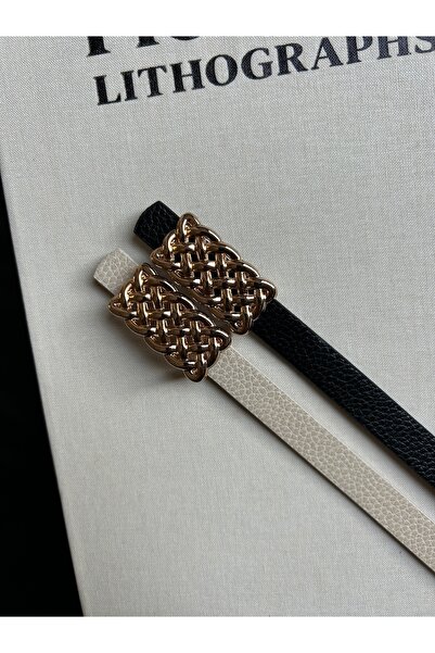 LİA KEMER حزام نسائي ذهبي اللون منقوش من ماركة ميت، حزام للسترة، حزام للملابس، حزام للبنطلون (عبوة من قطعتين)