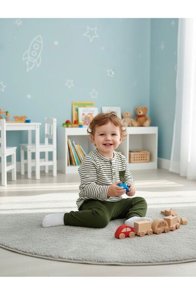 BOBBY JR KİDSWEAR Patli Striped Pocketed Baby Children's Set