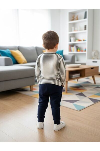 BOBBY JR KİDSWEAR Patli Striped Pocketed Baby Children's Set