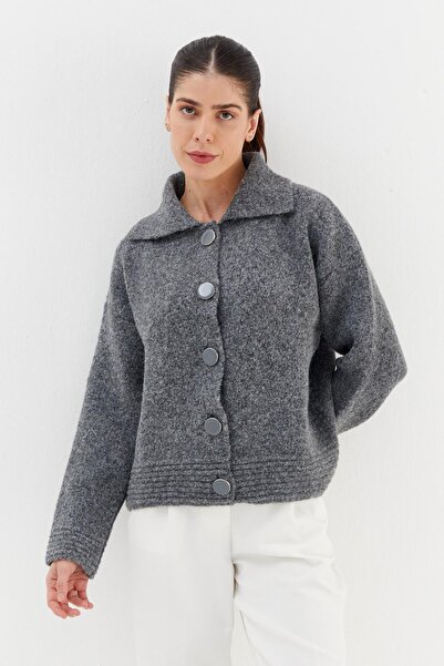 Shopping Shop Soft textured knit cardigan anthracite