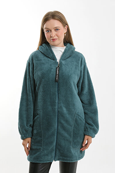 TÜCCAR UMUT WELSOFT PELUŞ HIRKA KAPÜŞONLU FERMUARLI GENİŞ BEDEN ARALIĞI 0024