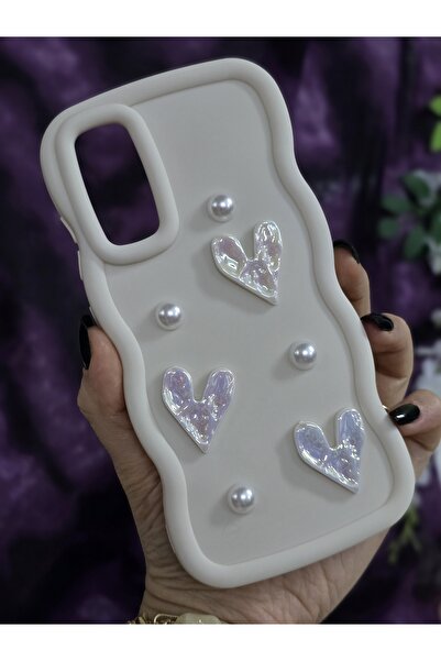 Magic Ring Samsung Galaxy S20 FE Uyumlu Parlak Kalp & İnci Detaylı Soft Şık Telefon Kılıfı