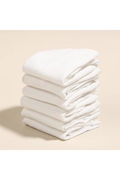 Hitit Socks Men's 5 Pairs Plain White Socks Long Thigh-High Breathable Flexible Thigh-High Non-Squeezing