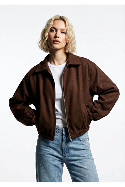 Ceylen Jachetă casual pentru femei, supradimensionat din bumbac gabardină, cu...