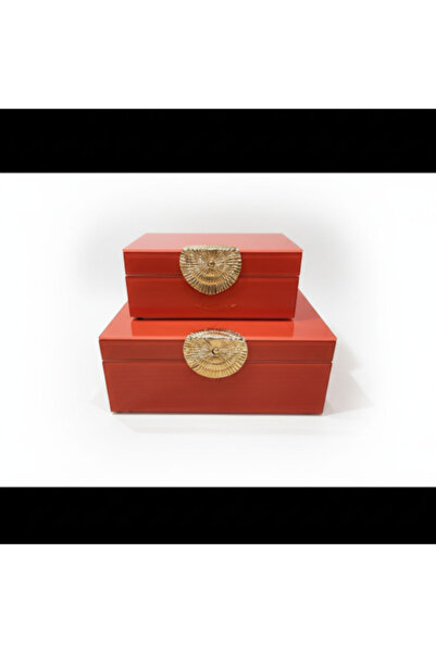 PELLE DESİGN Cam Kutu Dekoratif Obje 2li Kutu