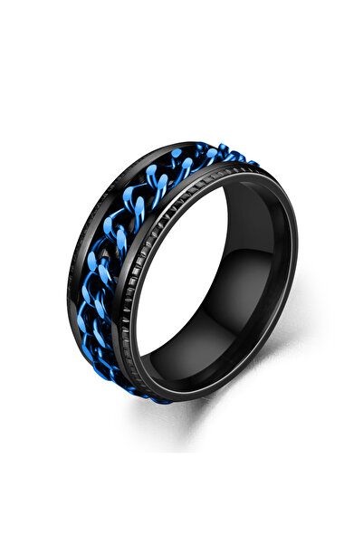 Choice 8 D Fashion 8mm Spinner Ring For Men Women Stainless Steel Cuban Chain...