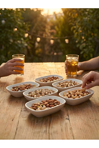 INNOX 14 cm Oval Square Boat-Shaped Appetizer & Nut Plate |   Unbreakable Polycarbonate (6 Pieces)