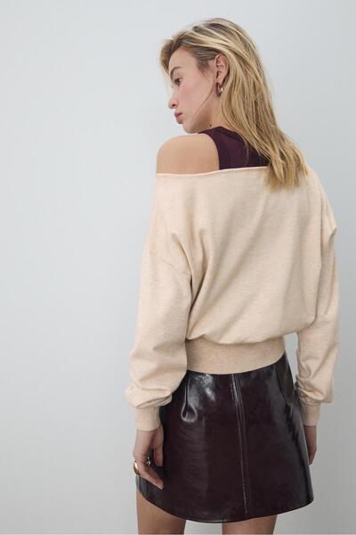 Stradivarius Boat Neck Knitted Jumper