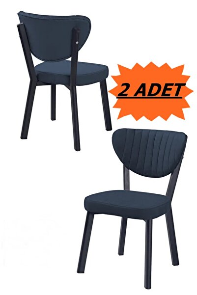 Flinder MD-1001 Lacivert Elma 2'li Yemek Odası Sandalyesi, Mutfak, Bahçe, Bal...