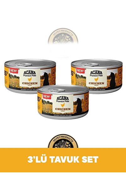 Acana Cat Canned Chicken - Tavuklu Yetişkin Kedi Konserve Maması Seti 3x85 gr