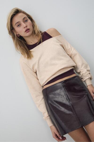 Stradivarius Boat Neck Knitted Jumper