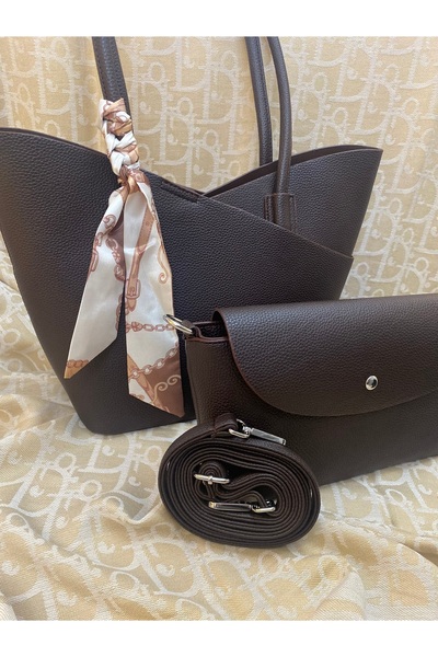 GOLDEN POLO ŞAL DETAYLI 2' Lİ OMUZ VE EL ÇANTASI