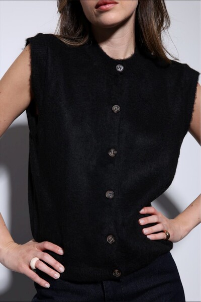 Starinci Mayo Sleeveless Vest Model Sweater Black
