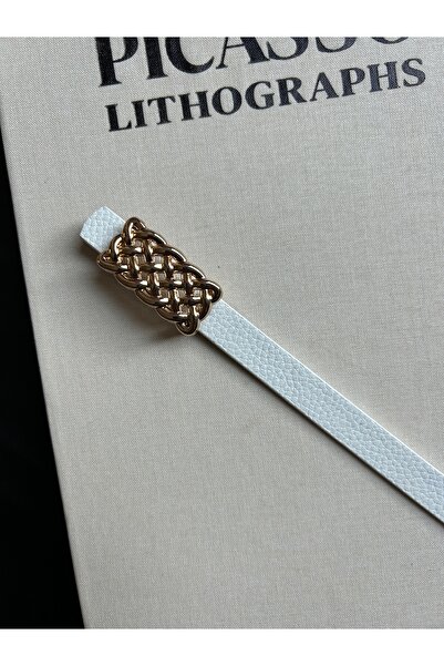 LİA KEMER Mate Patterned Women's Gold Buckle Belt Jacket Belt Dress Belt Trouser Belt