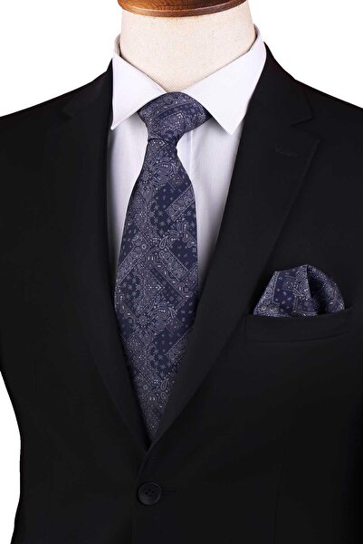 Kravatkolik Класичний краватка з синім мотивом і принтом KK13356