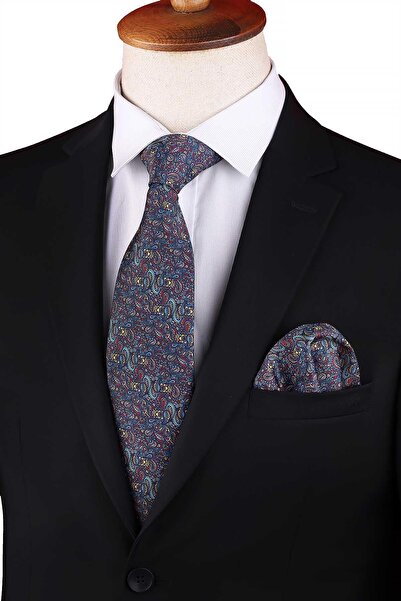 Kravatkolik Multi-Colored Shawl Pattern Printed Handkerchiefs Classic Tie Kk13340
