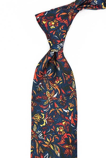Kravatkolik Multi-Colored Floral Pattern Printed Pocket Squares Classic Necktie Kk13351