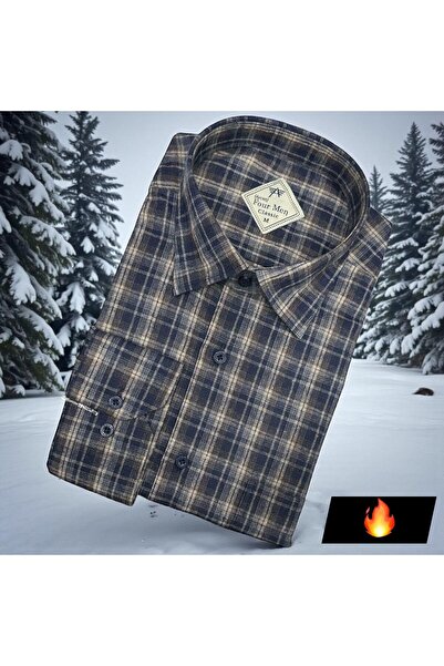 EREN STYLE Classic 100% Cotton Long Sleeve Anti-Sweat Winter Flannel Shirt (Regular Fit)