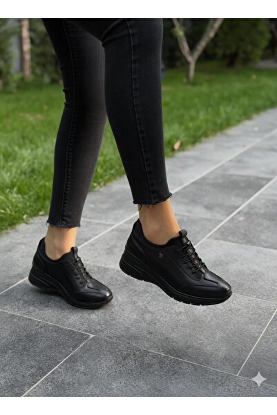 DİVA Μαύρα Δερμάτινο Γεμιστά ελαστικό ύφασμα Γυναικεία Παπούτσια