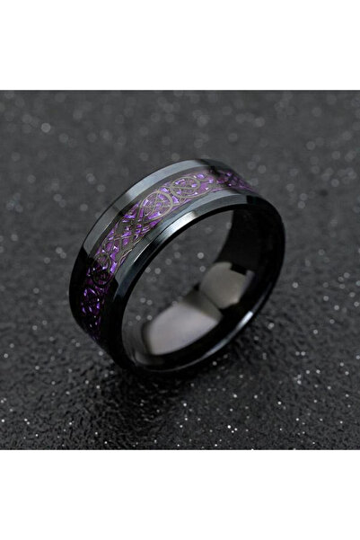 Choice 7 GRAY 2024 Stainless Steel Dragon Ring for Men Inlay Purple Red Green...