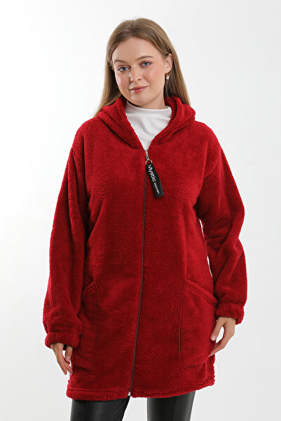 TÜCCAR UMUT WELSOFT PELUŞ HIRKA KAPÜŞONLU FERMUARLI GENİŞ BEDEN ARALIĞI 0024