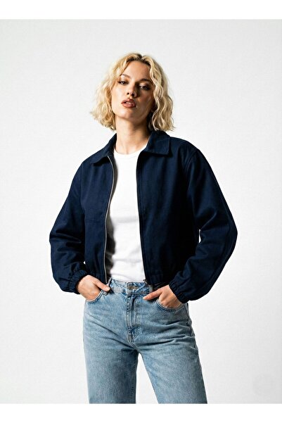 Ceylen Jachetă casual pentru femei, supradimensionat din bumbac gabardină, cu...