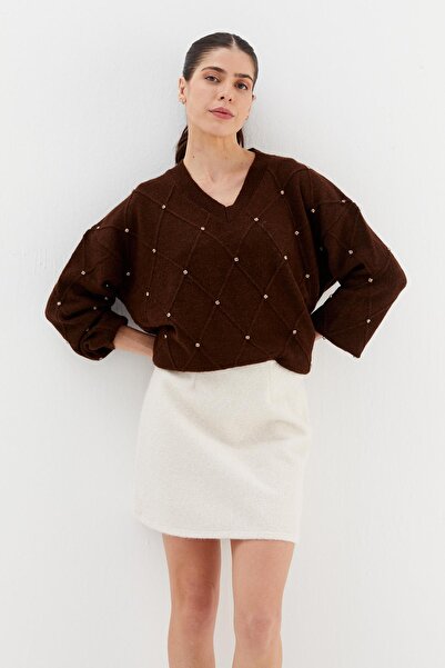 Shopping Shop Kaşe Mini Skirt Ekru