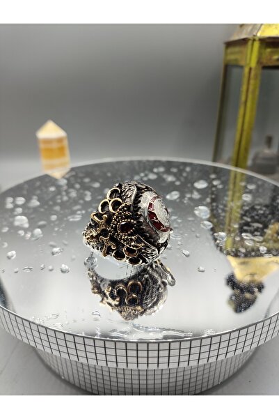 BİRİNCİHANE Ay Yıldızlı Kartal ve Aslan Detaylı 925 ayar Gümüş Yüzük 33.49 gram
