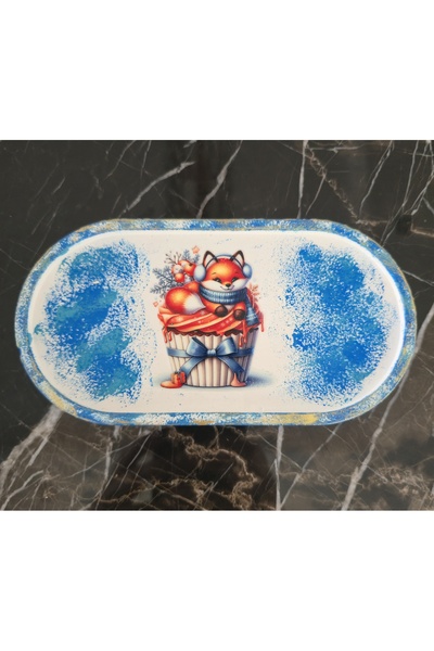 el.ay.arts New Year's Presentation Plate with Fox as a Gift 17×9 cm