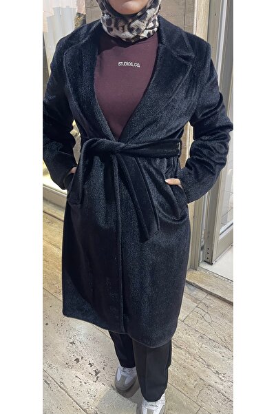 FASHION Uzun tüylü kaşe mont