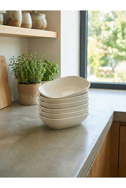 INNOX 14 cm Oval Square Boat-Shaped Appetizer & Nut Plate |   Unbreakable Polycarbonate (6 Pieces)