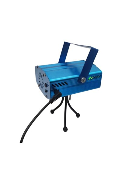 Fabrilux Mini Stage Laser Red-Green Party Light Projector, Multi-Pattern, Adjustable Control, Blue Metal Hous