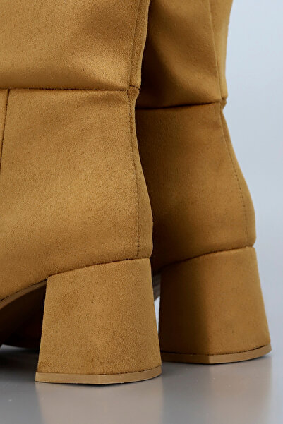kajal ayakkabı Vera Thick Heeled Zippered Boots