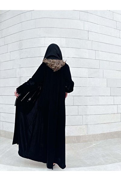 AYA mwt728 عباية مخمل بتطريز الوان