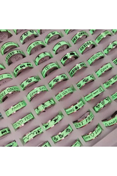 Choice مزيج الحجم (17-21 مم) مزيج نمط 10 قطعة / الوحدة ليلة توهج خاتم الفولاذ...